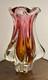 Sef Hospodka, Chribsk&aacute;, Cranberry Amber Sommerso, Mid-Century Czech Glass, 23cm