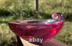 Seguso (Archimede) 1940s-1950s Pink Bowl Made In Murano Italy HTF Very Heavy