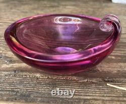Seguso (Archimede) 1940s-1950s Pink Bowl Made In Murano Italy HTF Very Heavy