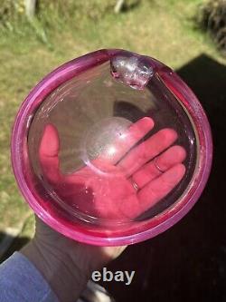Seguso (Archimede) 1940s-1950s Pink Bowl Made In Murano Italy HTF Very Heavy