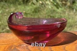 Seguso (Archimede) 1940s-1950s Pink Bowl Made In Murano Italy HTF Very Heavy