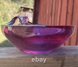 Seguso (Archimede) 1940s-1950s Pink Bowl Made In Murano Italy HTF Very Heavy