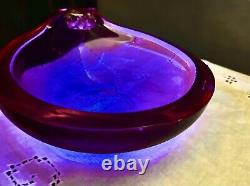 Seguso (Archimede) 1940s-1950s Pink Bowl Made In Murano Italy HTF Very Heavy
