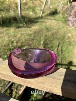 Seguso (Archimede) 1940s-1950s Pink Bowl Made In Murano Italy HTF Very Heavy