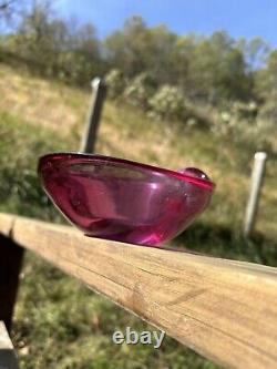 Seguso (Archimede) 1940s-1950s Pink Bowl Made In Murano Italy HTF Very Heavy