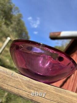 Seguso (Archimede) 1940s-1950s Pink Bowl Made In Murano Italy HTF Very Heavy