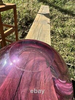 Seguso (Archimede) 1940s-1950s Pink Bowl Made In Murano Italy HTF Very Heavy