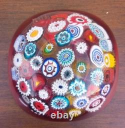 Seguso Murano Millefiori Flower Canes Italian Art Glass Pink Incalmo Rim Bowl