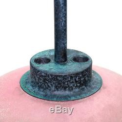 Seguso Vetri d'Arte XL Pink Scavo Glass & Verdigris Bronze Table Lamp Murano