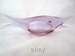 Seguso fish figure pink blue alexandrite 50s vintage Murano Italian art glass