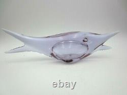 Seguso fish figure pink blue alexandrite 50s vintage Murano Italian art glass