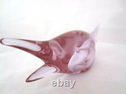 Seguso fish figure pink blue alexandrite 50s vintage Murano Italian art glass
