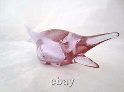 Seguso fish figure pink blue alexandrite 50s vintage Murano Italian art glass