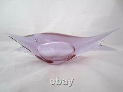 Seguso fish figure pink blue alexandrite 50s vintage Murano Italian art glass