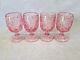 Set 4 Moon and Stars Pattern Glass Fenton LG Wright PINK Goblets