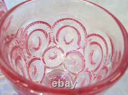 Set 4 Moon and Stars Pattern Glass Fenton LG Wright PINK Goblets