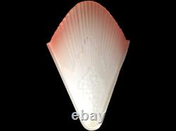 Set 4 Vintage Art Deco Frosted White Pink Glass Wall Light Slip Shades Reclaimed