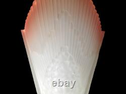 Set 4 Vintage Art Deco Frosted White Pink Glass Wall Light Slip Shades Reclaimed