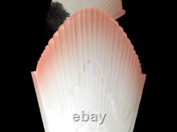 Set 4 Vintage Art Deco Frosted White Pink Glass Wall Light Slip Shades Reclaimed