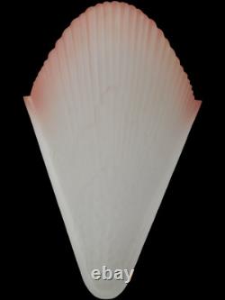 Set 4 Vintage Art Deco Frosted White Pink Glass Wall Light Slip Shades Reclaimed