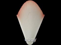 Set 4 Vintage Art Deco Frosted White Pink Glass Wall Light Slip Shades Reclaimed