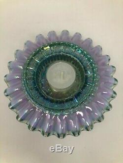 Shelley Fenton Lavender Pink Green Iridescent Hobnail 3 Piece Fairy Lamp