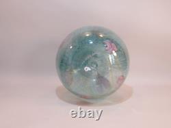 Siddy Langley Irridescent Glass Stoppered Vase Acid Edged Signed 2003