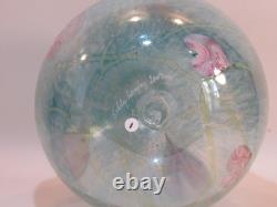 Siddy Langley Irridescent Glass Stoppered Vase Acid Edged Signed 2003