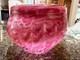 Signed Art Glass Bowl Pink Cranberry Swirl Hand Blown Studio Glass 8 Large