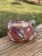 Signed Christopher Thornton Pink And Red Art Glass Chest/Vase