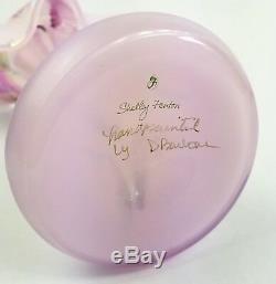 Signed Fenton Pink Art Glass Jack in the Pulpit Vase Hand Painted Orchid