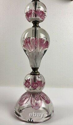 Signed Joe Zimmerman Paperweight Art Glass Lamp