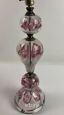 Signed Joe Zimmerman Paperweight Art Glass Lamp