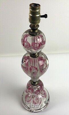 Signed Joe Zimmerman Paperweight Art Glass Lamp