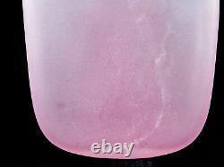 Signed Murano Art Glass Inciso Decanter Bottle And Stopper XL Size Pink White