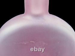Signed Murano Art Glass Inciso Decanter Bottle And Stopper XL Size Pink White