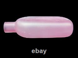 Signed Murano Art Glass Inciso Decanter Bottle And Stopper XL Size Pink White