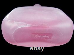 Signed Murano Art Glass Inciso Decanter Bottle And Stopper XL Size Pink White