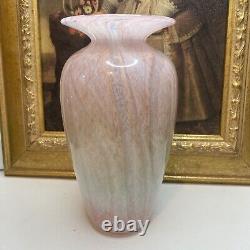 Signed & Numbered Michael Nourot Studio Art Glass Pink Swirl 7.5H Flower Vase