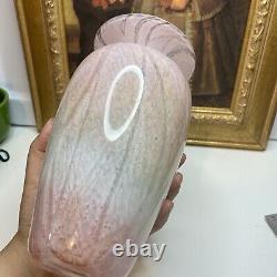 Signed & Numbered Michael Nourot Studio Art Glass Pink Swirl 7.5H Flower Vase