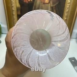 Signed & Numbered Michael Nourot Studio Art Glass Pink Swirl 7.5H Flower Vase