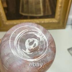 Signed & Numbered Michael Nourot Studio Art Glass Pink Swirl 7.5H Flower Vase