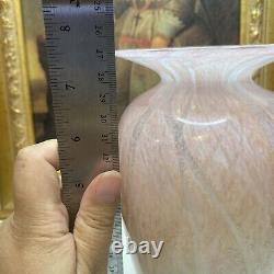 Signed & Numbered Michael Nourot Studio Art Glass Pink Swirl 7.5H Flower Vase