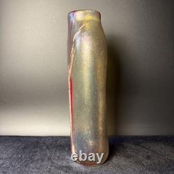 Signed Red And Pink Glass Art Vase