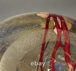 Signed Red And Pink Glass Art Vase