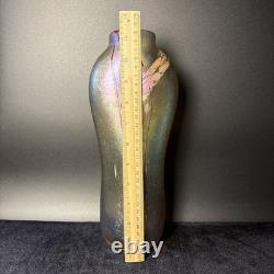 Signed Red And Pink Glass Art Vase