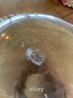 Signed Stephen Morris 1979 Studio Art Glass Handblown Vase. Australian