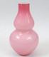 Signed Studio Art Glass 9.75 Vase Cased Pink Double Gourd Chinese Shape