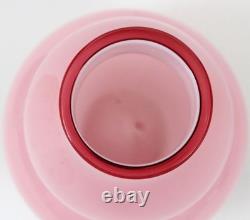 Signed Studio Art Glass 9.75 Vase Cased Pink Double Gourd Chinese Shape