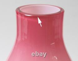Signed Studio Art Glass 9.75 Vase Cased Pink Double Gourd Chinese Shape
